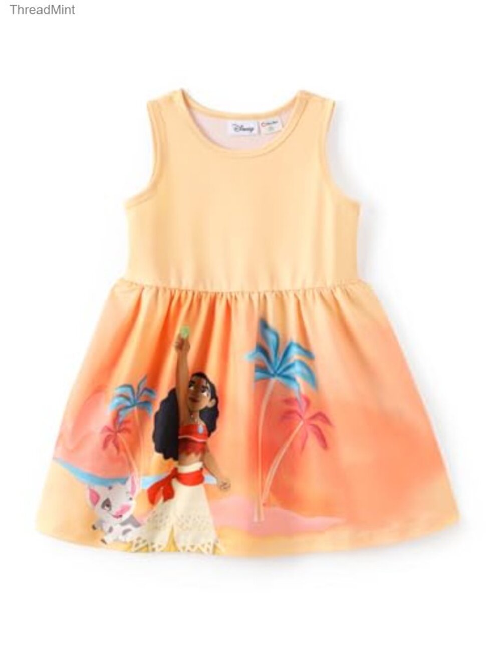 Disney Moana Girls Sleeveless A-Line Dress Soft Breathable Summer